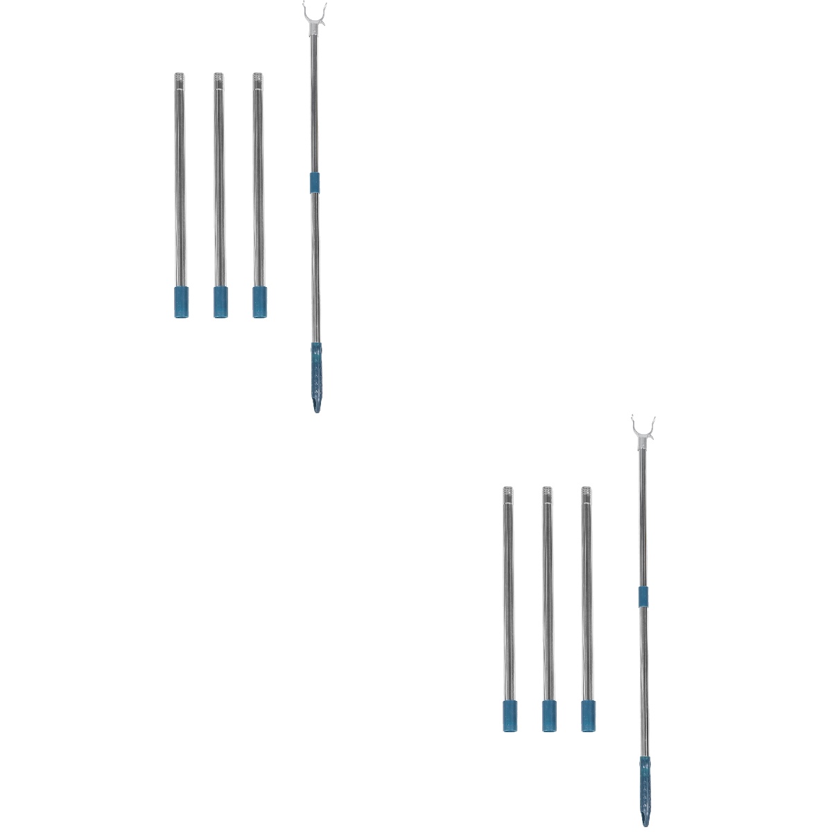 Set of 2 Clothes Rail Hook Grabber Closet Pole Clothesline Pole Clothes