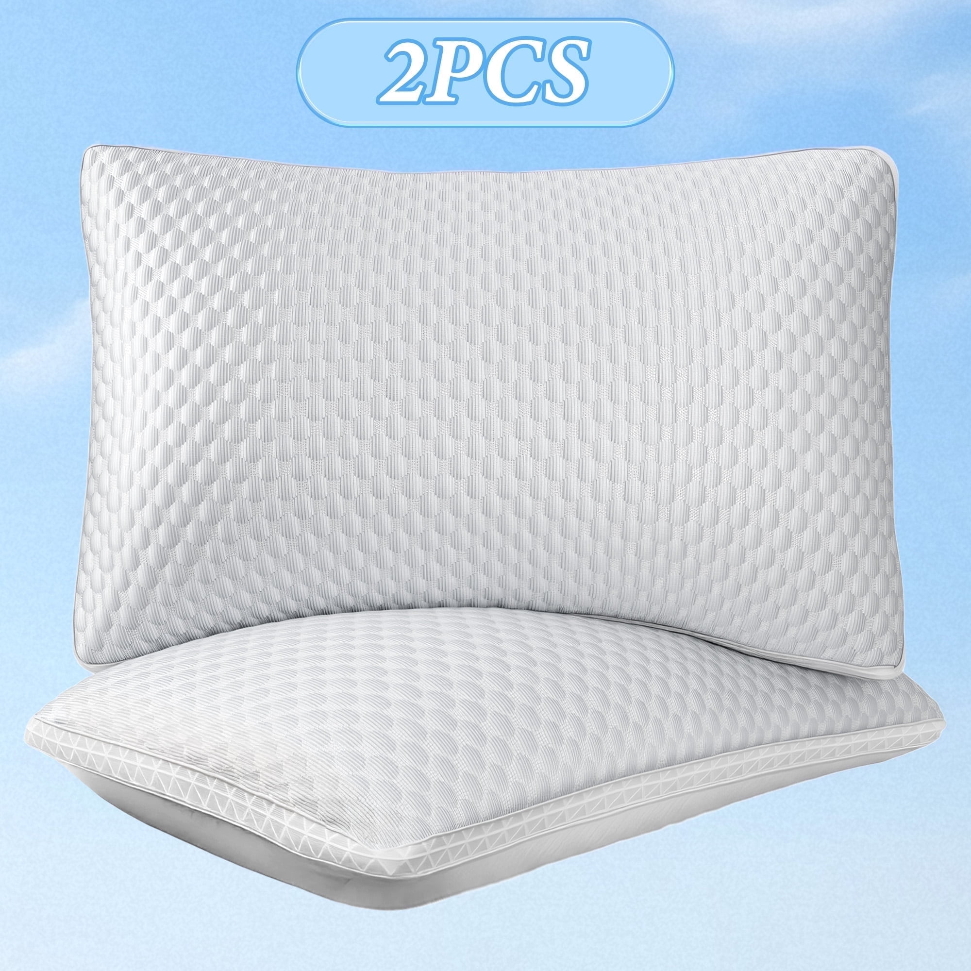 Set of 2 Pillows - 900g Breathable Filling, Adjustable Zipper & Machine Washable
