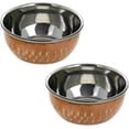 thumbnail image 1 of Set of 2 - Copper Stainless Steel Tableware - Dishes Serving Bowl for Indian Food - Dia 5 Inches, 1 of 5