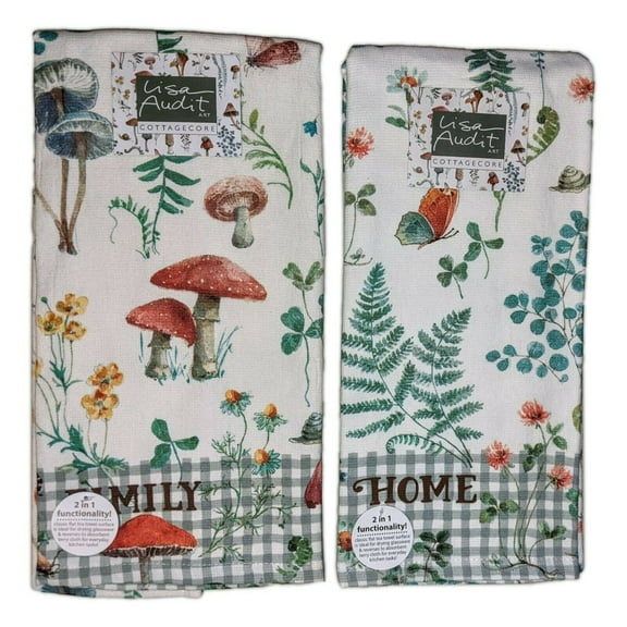 Set of 2 CottageCore FAMILY & HOME Terry Kitchen Towels by Kay Dee Designs