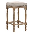 thumbnail image 1 of Set of 2 Counter Height Stools in Beige / Suitable for Kitchen Dining, 1 of 2