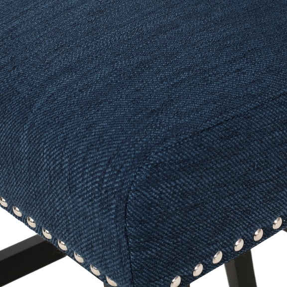 Set of 2 Counter Stools | Stacked Button Design on Backrest | Rubberwood & Fabric Material | Reliable Seating Option