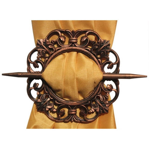 Set of 2 Curtain Holdbacks, Antique, Gold