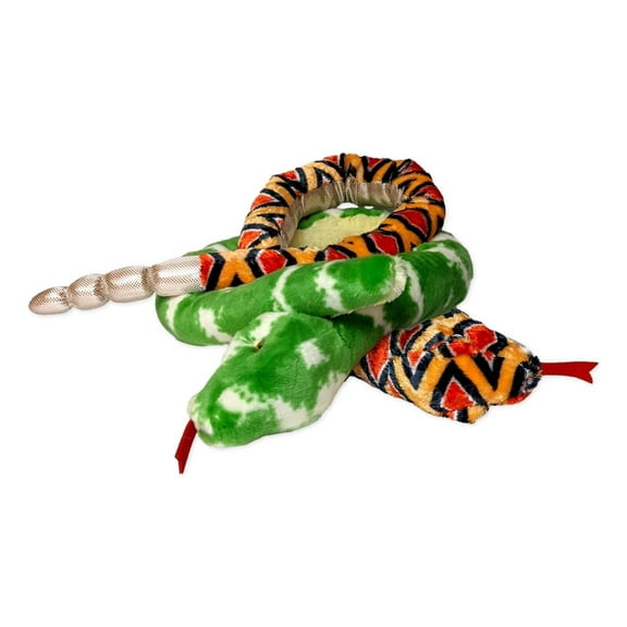 Set of 2 DIAMONDBACK RATTLESNAKE & EMERALD TREE BOA Stuffed Animal Plush, Aurora