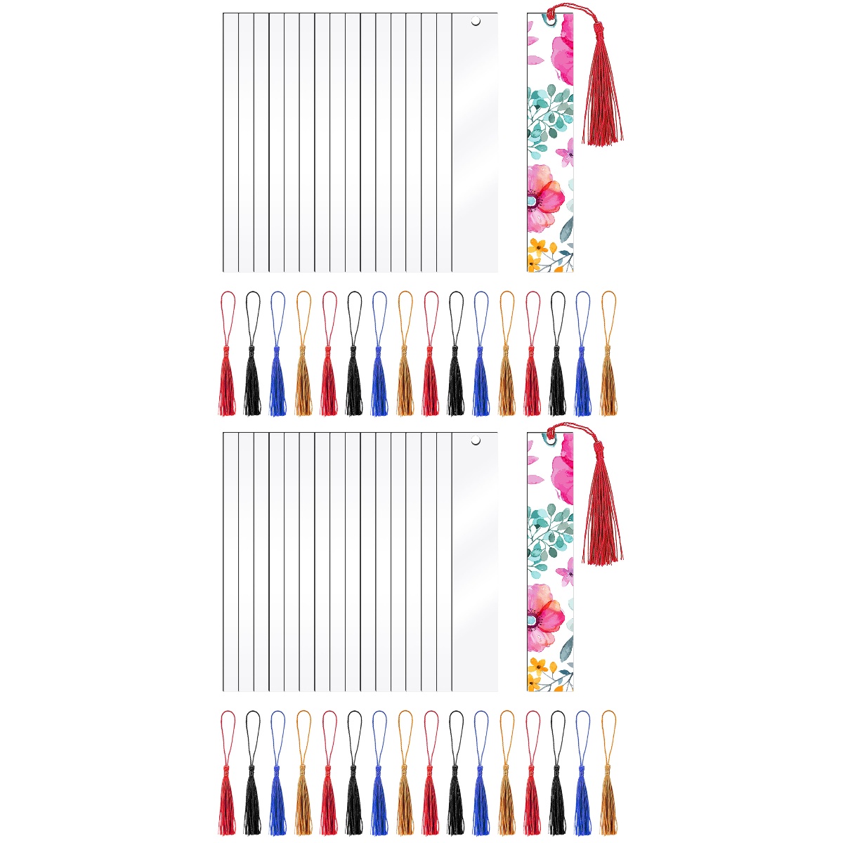 2 Count Mini Tassels for Jewelry Making Blank Bookmark Acrylic Flow Bookmarks
