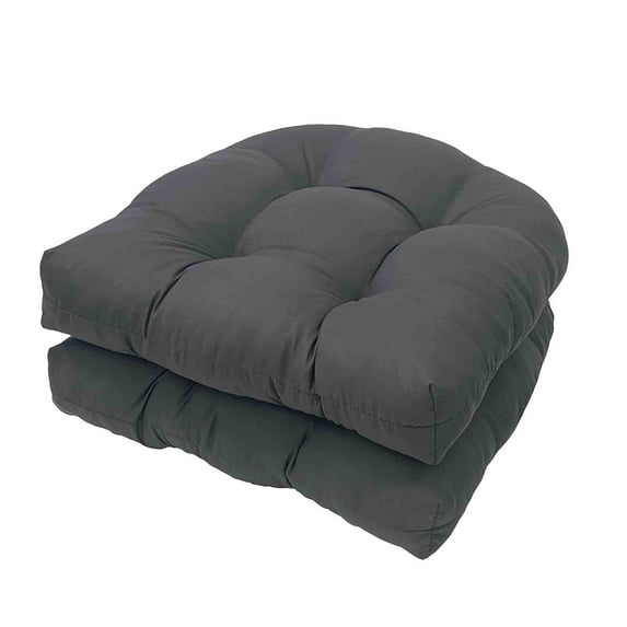 Set of 2 Dark Gray Corduroy Chair Cushions with Cotton Filling, Indoor Outdoor Floor Pillows for Patio and Reading Nooks