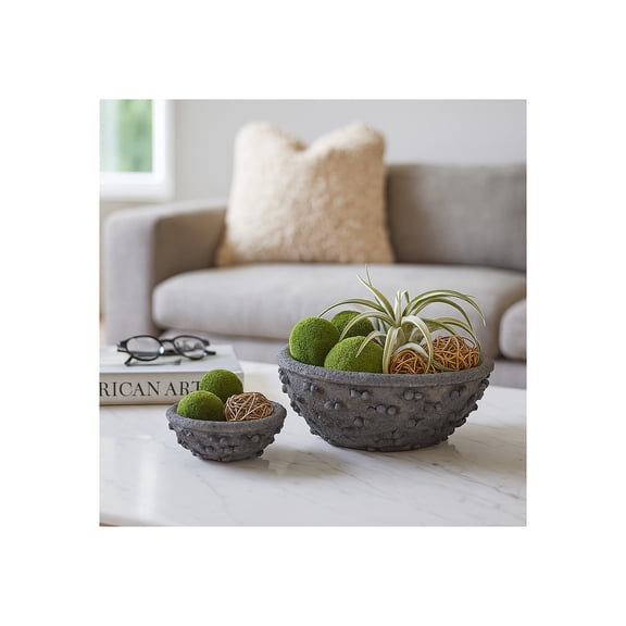 Decorative Textured Bowl for Coffee Table - Modern Centerpiece Table Decorations and Shelf Display for Home Decor Accents - Luxury Kitchen Counter Decor, Key or Candy Bowl - Set of 2, 5", 4", Black