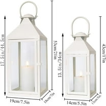 Set of 2  Decorative Metal Lanterns | Vintage Style Hanging Lanterns for Indoor/Outdoor Events | Perfect for Parties & Weddings