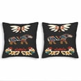 thumbnail image 1 of Set of 2 Decorative Throw Pillow Covers 18x18in - Black Background with Butterfly Colorful Tiger and Abstract Floral Patterns, 1 of 5