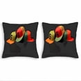 thumbnail image 1 of Set of 2 Decorative Throw Pillow Covers 18x18in - Colorful Baseball Caps Design on Black Background Perfect for Couch Bed Car, 1 of 8
