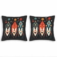 thumbnail image 1 of Set of 2 Decorative Throw Pillow Covers 18x18in - Colorful Kites with Floral Patterns on Dark Background Perfect for Couch Bed and Car, 1 of 8