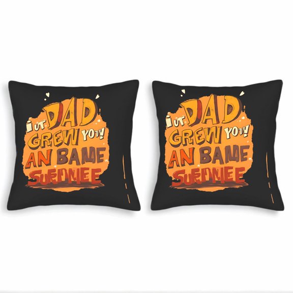 Set of 2 Decorative Throw Pillow Covers 18x18in - Colorful Playful Text Design on Black Background with Whimsical Hearts for Couch Bed Car