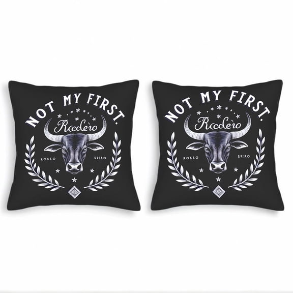 Set of 2 Decorative Throw Pillow Covers 18x18in - Elegant Design with Stars & Laurel Perfect for Couch Bed Car