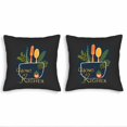 thumbnail image 1 of Set of 2 Decorative Throw Pillow Covers 18x18in - Elegant Home Kitchen Design with Utensils Herbs and Strawberry - Perfect for Couch Bed Car, 1 of 8