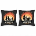 thumbnail image 1 of Set of 2 Decorative Throw Pillow Covers 18x18in - Family Silhouette Design with Circular Frame Perfect for Couch Bed Car - Warm Gradient Colors, 1 of 8