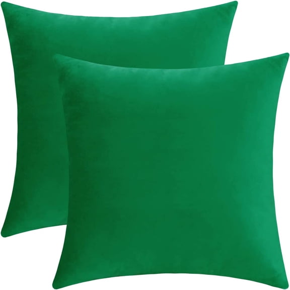 Set of 2 Decorative Throw Pillow Covers Soft Comfy Couch Cushion Cover Decor (Bright Green)