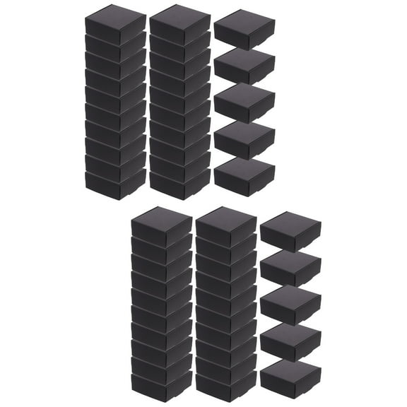 Set of 2 Delivery Packing Boxes Cardboard Shipping Packaging Supplies Black