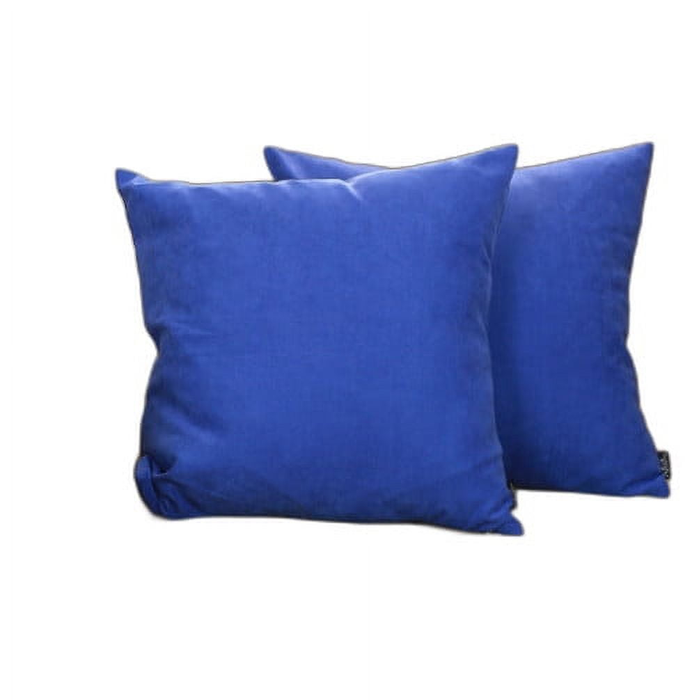 Set of 2 Denim Blue Polyester Twill Throw Pillow Covers