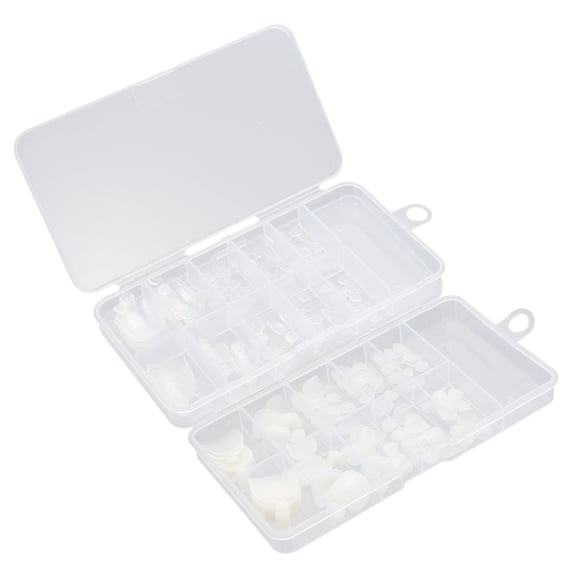 Set of 2 Detachable False Toe Nail Tips with White Faux Basket Decor