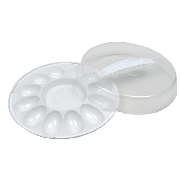 Set of 2 Deviled Egg Carriers with Lids, 10.375x3.5 in.
