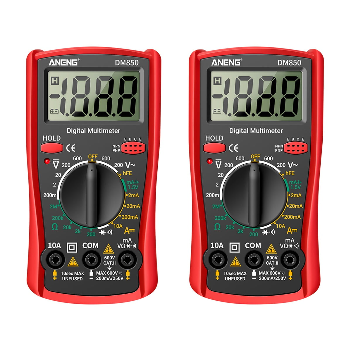 Set of 2 Digital Multimeter Modern Whistle Flask Lid Rust Automatic Red ...