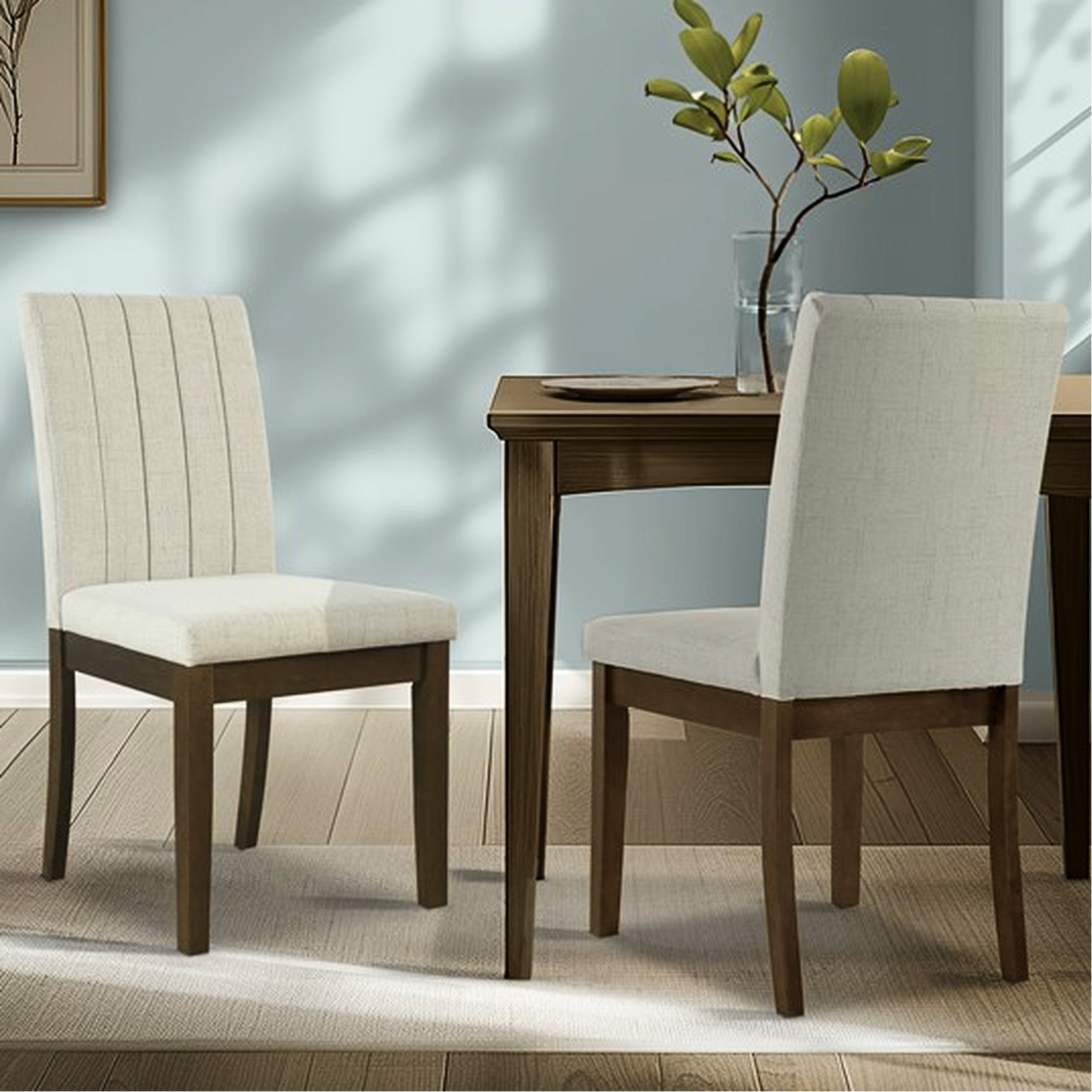 Set of 2 Dining Chairs - Armless, Tuck Under Table Easily - Walmart.com