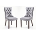 thumbnail image 1 of Set of 2 Dining Chairs Leisure Padded Chair, Tufted Solid Wood Velvet Upholstered Dining Chair with Nailhead Trim& Ring Pull for Kitchen, Living Room, 1 of 8