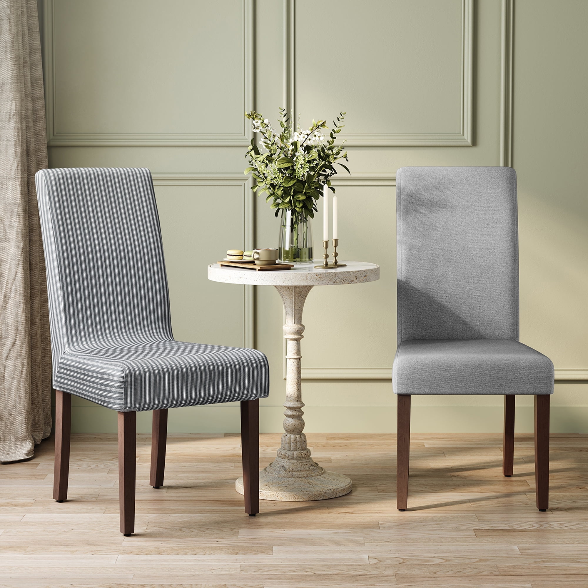 Set of Dining Chairs, Parsons Design with Thick Cushioned Seat