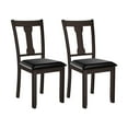 thumbnail image 1 of Costway Set of 2 Dining Room Chair Coffee Rubber Wood Frame and Upholstered Padded Seat Coffee, 1 of 11
