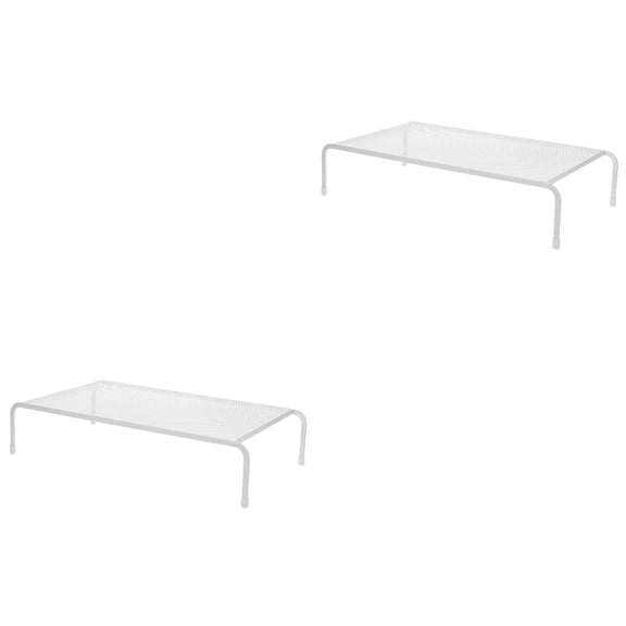 Set of 2 Display Desktop Computer Elevated Monitor Bracket Raised Base Storage