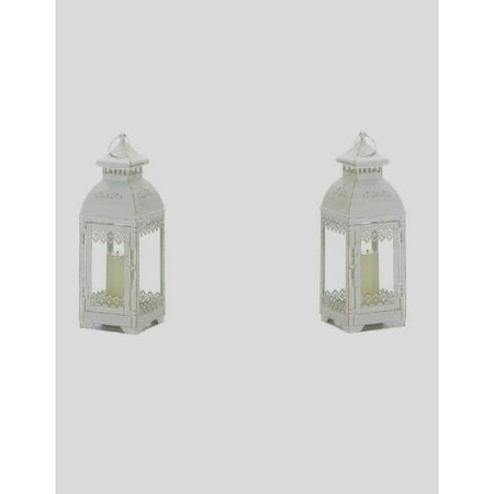 Set of 2 Distressed Victorian Style Lanterns
