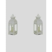 Set of 2 Distressed Victorian Style Lanterns