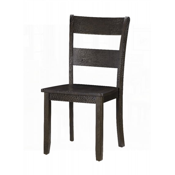"Set of 2 Distressed Walnut Side Chairs - Solid Acacia Wood for Daily Meals"