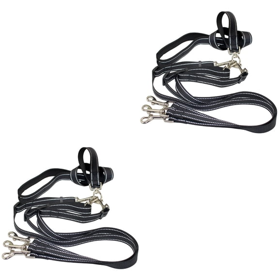 Set of 2 Dog Tie Out Cable Chains Walking Leash for Dogs Triple