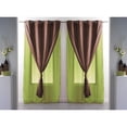 thumbnail image 1 of Evideco French Home Goods Robin Green Robin Grommet Sheer Curtain Panel Pairs Curtains, 55 in x 55 in (2 Panels), 1 of 6