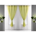 thumbnail image 1 of Evideco French Home Goods Robin Green Robin Grommet Sheer Curtain Panel Pairs Curtains, 55 in x 55 in (2 Panels), 1 of 6
