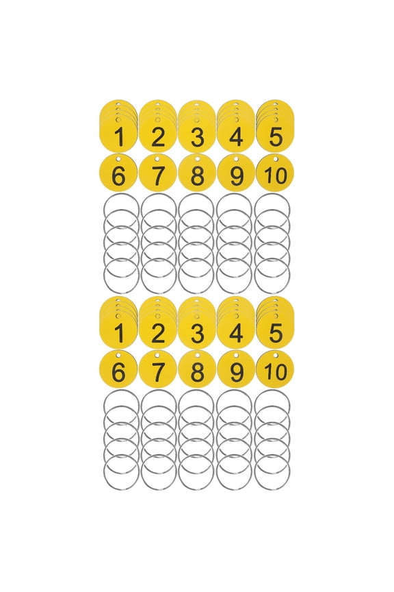 Set of 2 Double-Sided Numbered Key Tags for Live Sales Hangers and Plates