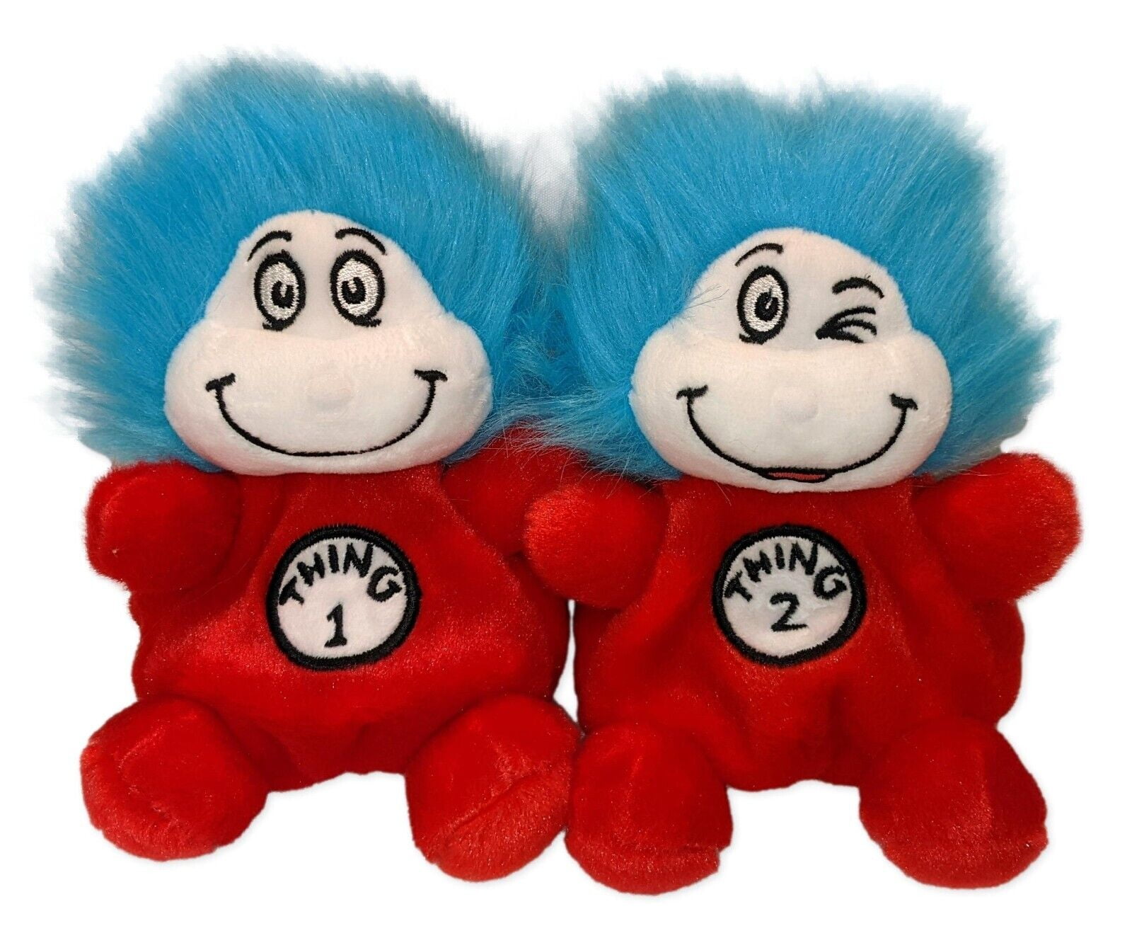 Set of 2 Dr. Seuss THING 1 & THING 2 Palm Pals 5" Stuffed Animal Plush ...