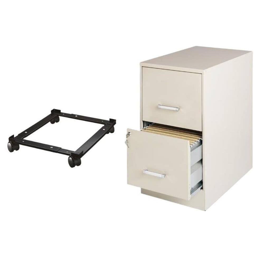 Set of 2 Drawer Letter File Cabinet and Adjustable Mobile File Caddy ...