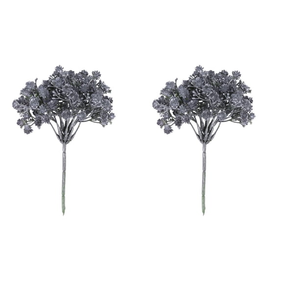 Set of 2 Duck Egg Artificial Flowers Grey Gypsophila Peonies 20X14CM Dark Grey