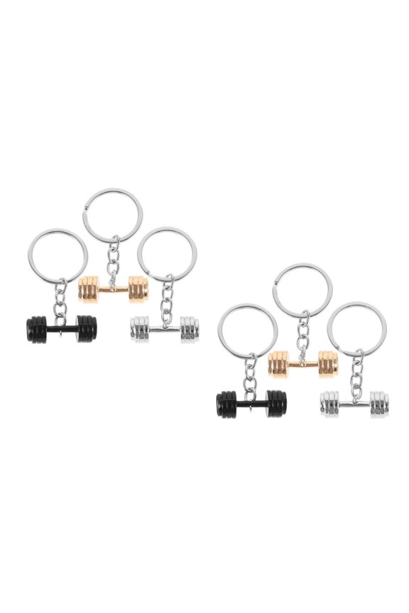 Set of 2 Dumbbell Key Rings Keychain for Boyfriend Papa Fitness Dad