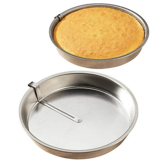 Set of 2 Easy Release Cake Pans, Made of Tinplate, 8 Dia.