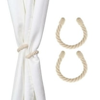 Evideco French Home Goods Curtain Holdbacks Set of 2 Elegant Rope Curtain Tiebacks – Decorative Holdbacks for Drapes in Ecru – Perfect for Living Room, Bedroom or Office Decor
