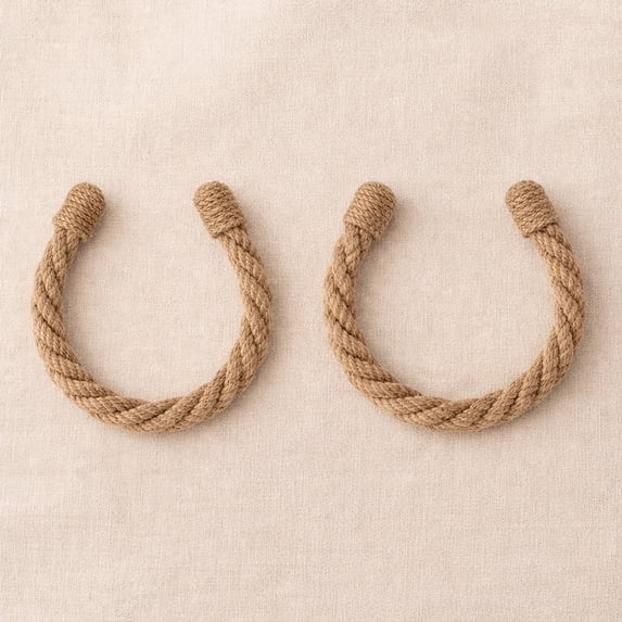 Evideco French Home Goods Contis Farmhouse Brown Curtain Tiebacks 2 Count