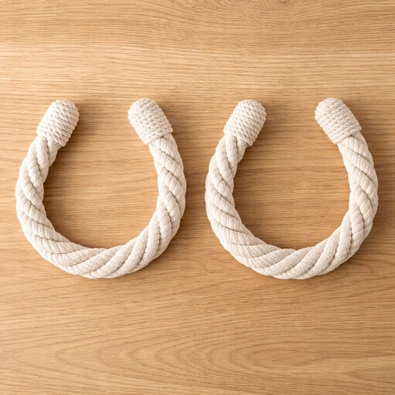 Evideco French Home Goods Curtain Holdbacks Set of 2 Elegant Rope Curtain Tiebacks – Decorative Holdbacks for Drapes in White – Perfect for Living Room, Bedroom or Office Decor