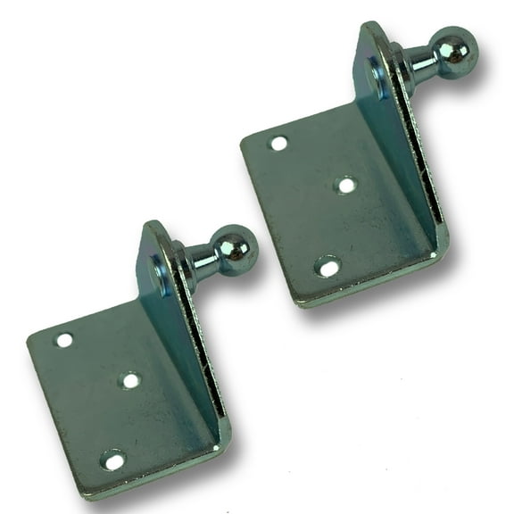 Set of 2 Enz Ball Stud Joint 10mm=3/8 Inch Hole Mount L Bracket Zinc New for Car Gas Shock Strut - Lift Supports Depot K-aB180Z-2-a