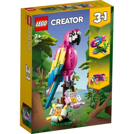 Set of 2 Exotic Parrots - Pink Parrot & Exotic Parrot Building Kit