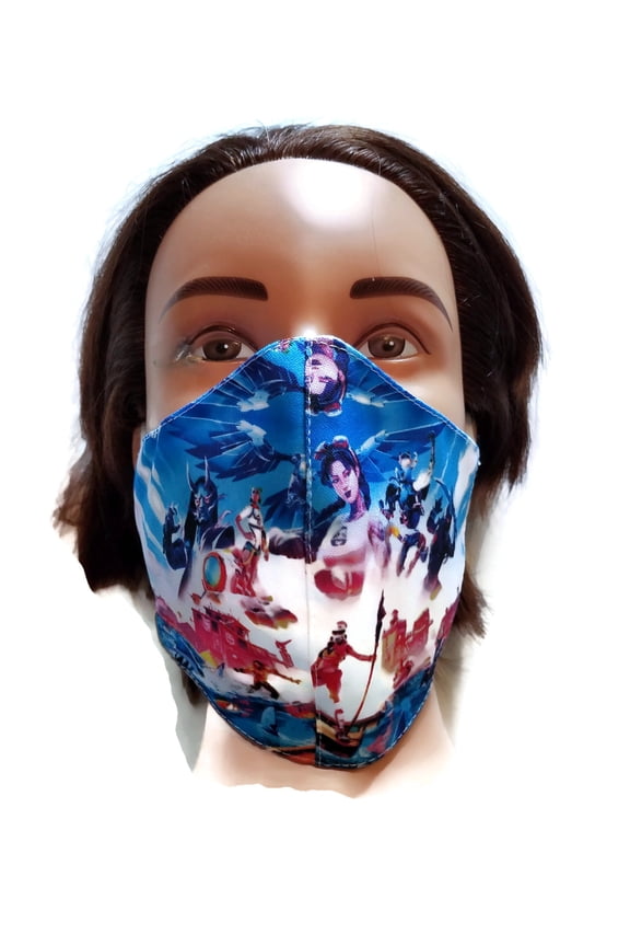 Set of 2 Face Cover Shield,  Fortnite Chapter 2, Season 3 Mask Double Layer Cotton, Size Kids-Youth