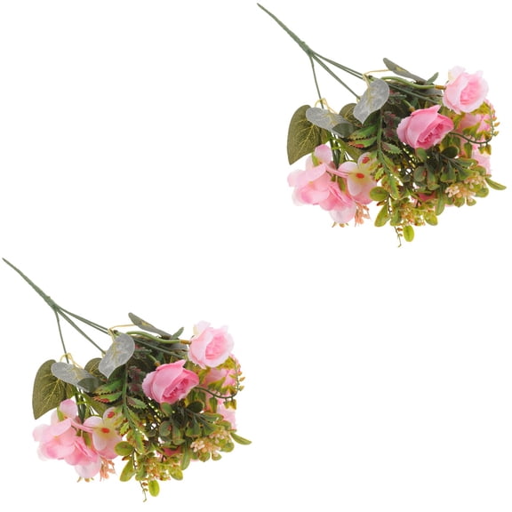 Set of 2 Artificial Silk Peony Flower Bouquets, 31x14CM Faux Floral Arrangements for Wedding, Home, Bridal Decoration
