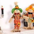 thumbnail image 1 of Set of 2 Fall Standing Scarecrow Dolls Thanksgiving Harvest Porch Decor with Sunflower and Hat, 1 of 3